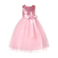 thumbnail image 2 of Ekidsbridal Heart Cutout Sequin Flower Girl Dress for Toddlers Junior Pageant Father Daughter Dance Recital Gowns 172seq 4, 2 of 3