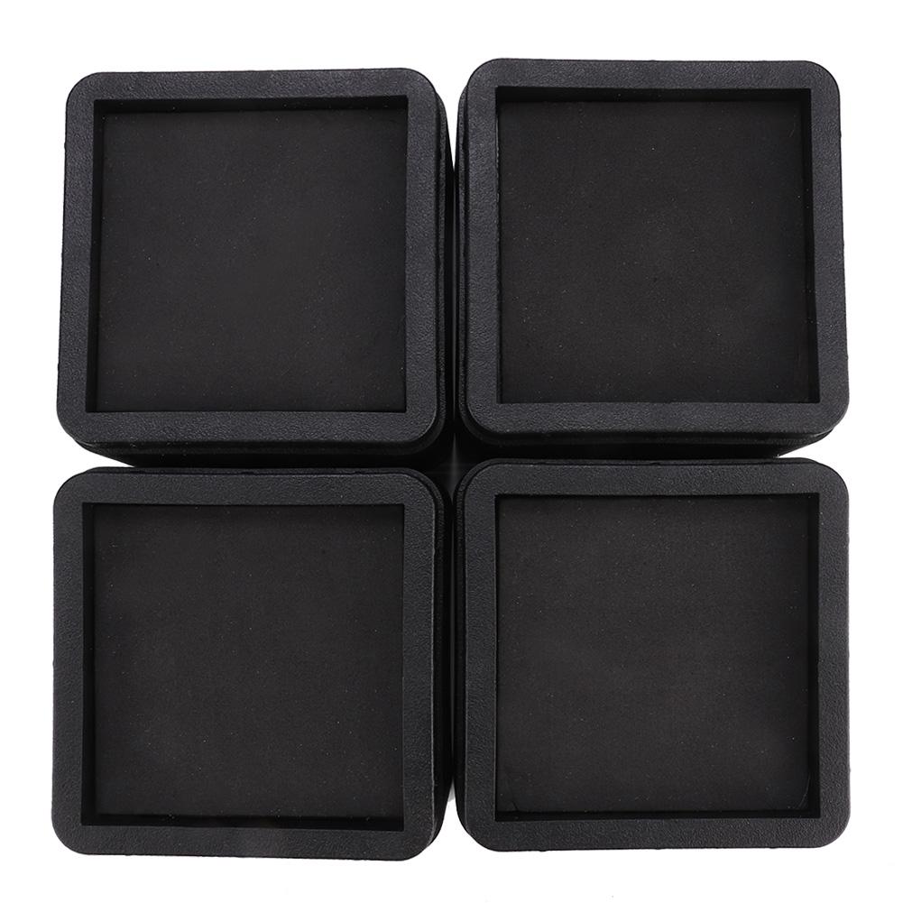 Kritne Furniture Cups, 4PCS Durable Stackable Bed Risers Black Square