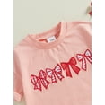thumbnail image 5 of aturustex Toddler Baby Girls T-shirt Romper 0 3M 6M 9M 12M Infant Short Sleeve Shirt Bodysuits Round Neck Bubble Jumpsuits Bow Embroidery Rompers Kidsweet Clothes Beachwear for Holiday Party, 5 of 6