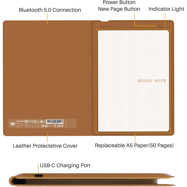 HUION Note 2-in-1 Digital Notebook Drawing Tablet With Battery