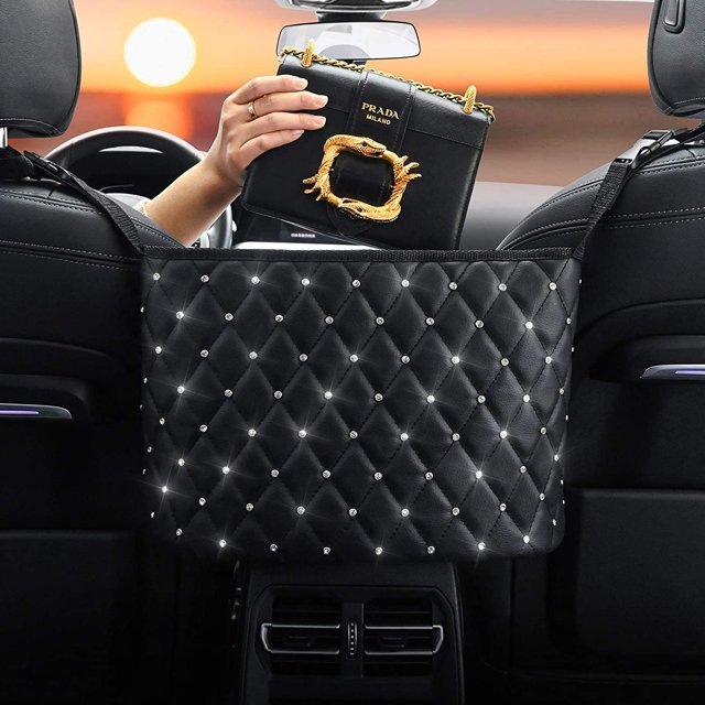 Maylai - Soporte para bolso para coche de piel sintética duradera, bolsillo para red de almacenamiento para asiento de coche, bolso de mano, red de almacenamiento para el conductor, bolsa de red para
