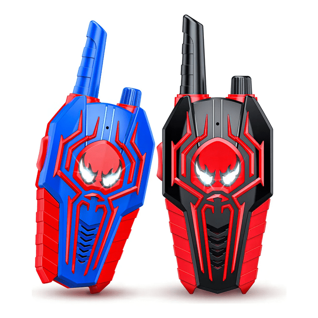 Spider Walkie Talkie Para Niños Radio Juguete Malubero, Rojo Azul