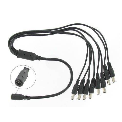 1 to 8 Power Splitter Adapter Cable for CCTV Surveillance Security Camera