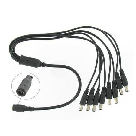 Security Camera 8Ch Power Supply Splitter Cable 1 Female 8 Male 2.1mm
