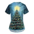 thumbnail image 4 of EHTMSAK Christmas Scrub Tops for Women with Pockets Snowflake Tree Graphic Short Sleeve Scrubs V Neck Xmas Santa Claus Jogger Scrub Tops Nursing Uniform Lightweight Shirts Royal Blue 4XL, 4 of 4