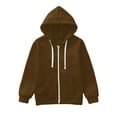 thumbnail image 3 of Siilsaa Essentials Boys and Toddlers' Fleece Zip-Up Hoodie Sweatshirt Y01-Brown,10-11 Years, 3 of 4