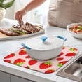 thumbnail image 2 of 2pcs Sweet Strawberry Fruit Kitchen Mat, Pink & Red Colored Berry Pattern, Heat Resistant & Quick Dry Microfiber Pad, Reusable & Durable, 2 of 6