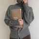 thumbnail image 3 of Suéter de cuello alto de estilo perezoso para otoño e invierno, de color sólido, suave y glutinoso, suelto y ajustado, ropa interior para mujer, tops de punto para mujer, 3 of 5