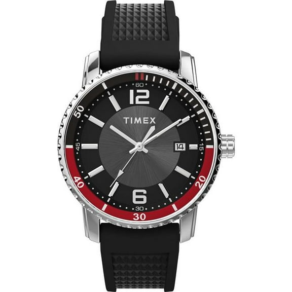 Timex TW2W60600JI Mens Dress 41 mm Watch - Black Strap, Black Dial & Stainless Steel Case