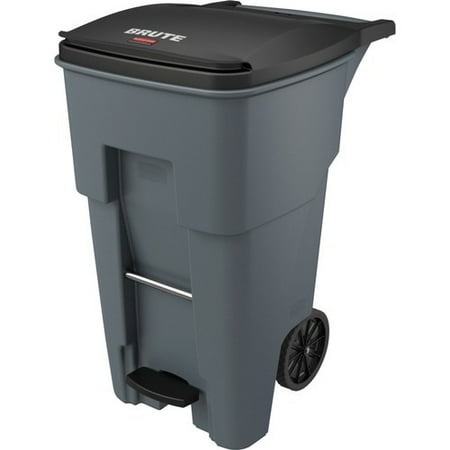 

Rubbermaid Commercial 1971968 65 Gallon BRUTE Step-On Rollout Container - Gray Step-on Opening - Rollout Lid - 65 gal Capacity - Manual - Heavy Duty Wheels Reinforced Handle Easy to Clean - 44.7
