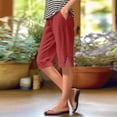 thumbnail image 1 of WILLBEST Pantalones Casuales para Mujer, Largos Hasta La Rodilla, elegantes, con Cintura Elástica y Bolsillos, para Atuendos de Playa de Verano. Extra Grande, 1 of 4