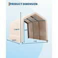 thumbnail image 5 of CazToi Outdoor Portable Storage Shed Roll-Up Door Vent 240G Heavy-Duty Waterproof PE Tarp UV Resistant for Motorcycle Firewood Garden Tools, 5 of 6