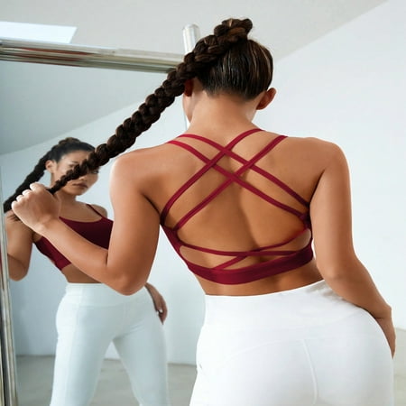 Estbridge Yoga Sxy Crisscross Backless Sports Bra