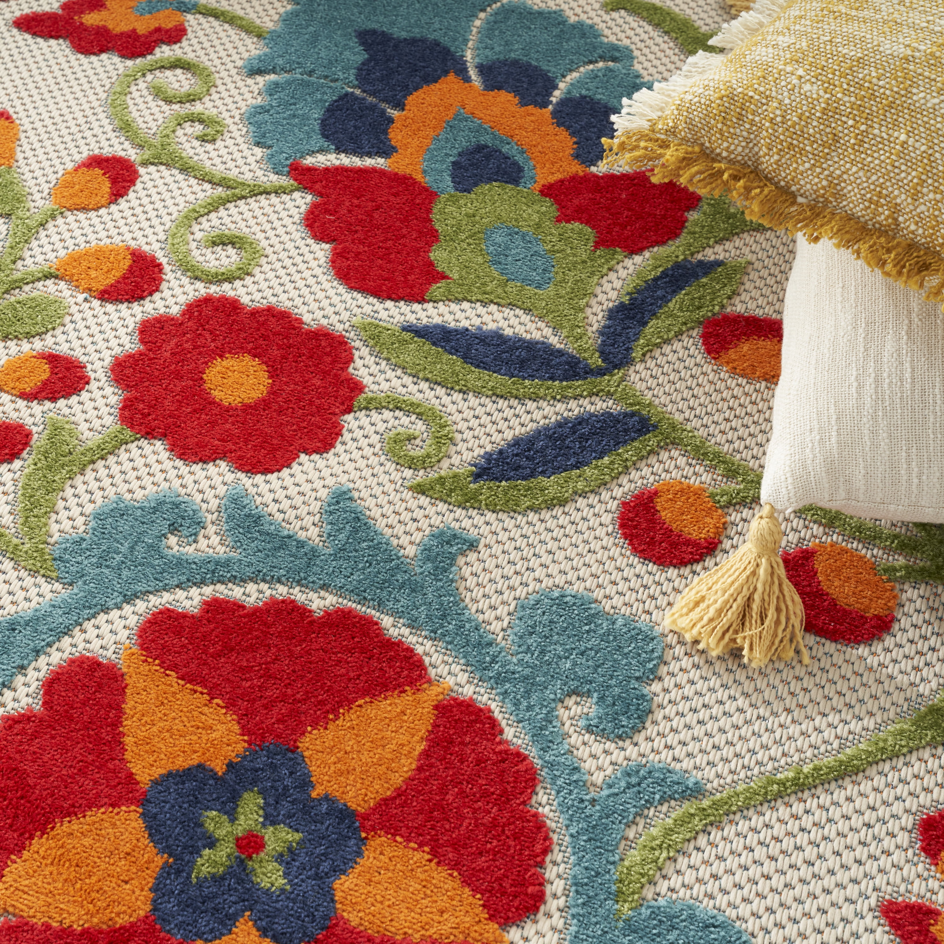 Nourison Aloha Indoor/Outdoor Multicolor 9' x 12' Area Rug, (9x12)