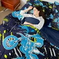 thumbnail image 4 of Homewish Dirt Bike Bedding Comforter Set 7-Piece for Boys Girls,Extreme Sport King Bedding Sets,Graffiti Splash Ultra Soft Bed Sheets,Ultra Soft Home Decor,Reversible, 4 of 8