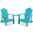 thumbnail image 1 of Gymax 2Pcs Oversized Adirondack Chair Lounge Adirondack Chair w/Adjustable Cup Holder Turquoise, 1 of 9