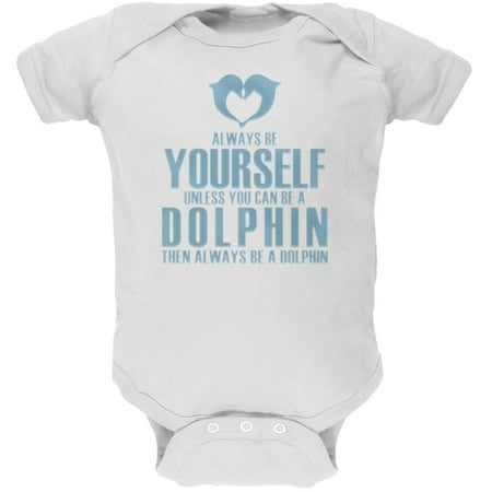 

Always Be Yourself Dolphin White Soft Baby One Piece - 18 month