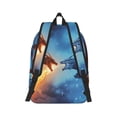thumbnail image 2 of Naloa Red And Blue Fire Dragon A Canvas Backpack for Men Women Rucksack Casual Travel Daypack College Tote Satchel Bookbag for Teens-Medium, 2 of 7