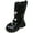 Black, variant on BOBOGOJP White Girls Mid Calf Boots Lace up Side Zipper Chunky Lug Sole Platform Low Heel Leather Fashion Combat Boots Black for Size 1.5