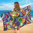 thumbnail image 4 of XYZCANDO Hippie Flowers Seat Cover Towel Sweat-Absorbent Towels Cloth for Post Gym Workout Running Swimming Beach and Hiking Non Slip Backing Sweatproof Cushion Protector, 4 of 7
