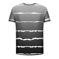 thumbnail image 4 of DDAPJ pyju Mens Striped T-shirts Gradient Color Casual Hipster Tee Tops Big and Tall Man Short Sleeve Crewneck Graphic Tees Cool Streetwear Dark Gray M, 4 of 6