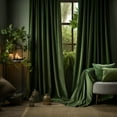 thumbnail image 2 of Lapalife 2 Panels Christmas Velvet Curtains, Rod Pocket Elegant Soft Thermal Insulated Room Darkening Curtain for Classical Living Room Bedroom, 52"x 84", Olive Green, 2 of 7