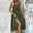 Green summer dresses, variant on Wycnly Summer Dresses for Women Womens Dresses Beach Loose Button Down Flowy Ruffle Swing Tank Midi Dress Women Elegant Solid Crewneck Sleeveless Knee-Length Sun Dress