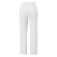 thumbnail image 4 of WTXUE Solid Color Cotton Flax Elastic Long Pants Beach Leisure Trousers Loose Pants for Women 14-16, 4 of 5