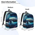 thumbnail image 3 of Naloa Vintage Colorful Patterned Dolphin Canvas Backpack for Men Women Rucksack Casual Travel Daypack College Tote Satchel Bookbag for Teens-Small, 3 of 7