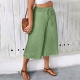 thumbnail image 7 of yillto Plus Size Women Capris Pant Wide Leg Loose Cropped Pants High Waist Drawstring Capri Trousers, 7 of 7