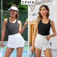 thumbnail image 4 of ANFERRY Women Tank Top with Shelf Bra Cotton Camisole Undershirt Pack of 2, 4 of 13