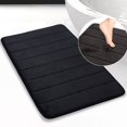 thumbnail image 1 of Memory Foam Bath Mat Non Slip Absorbent Super Cozy Velvet Bathroom Rug Carpet Super Water Absorption Bathroom Carpet Non-slip Thick Bathroom Mat (17"-, 1 of 5