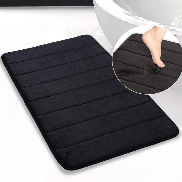 Memory Foam Bath Mat Non Slip Absorbent Super Cozy Velvet Bathroom Rug Carpet Super Water Absorption Bathroom Carpet Non-slip Thick Bathroom Mat (17"-