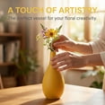 thumbnail image 3 of REGALWOVEN Modern Ribbed Ceramic Vase for Home Decor Small Boho Decorative Vase , Minimalist Matte Flower Vase for Shelf Table Yellow 3"L x 3"W x 6.5"H, 3 of 5