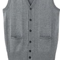 thumbnail image 4 of successthop Wool Sweaters for Men Cardigan Sleeveless Button Up V Neck Tops Winter Layer Look Knitwear with Pockets, 4 of 4