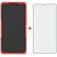 thumbnail image 3 of Phone Case for Huawei P30 with Tempered Glass Screen Protector Cover and Stand Kickstand Hard Rugged Hybrid Heavy Duty Protective Cell Accessories Hwauei P30 ELE-L29 Cases Women Black Redfor P30, 3 of 7
