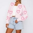 thumbnail image 2 of JFGHDG Women's Valentine's Day Knit Sweater Valentines Sweater Plus Size Sweater Jacket Womens Cardigan Sweaters Sweater for Women Valentine's Day Sweatshirts Light Pink L, 2 of 7