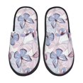 thumbnail image 2 of KLL Butterflies in Pastel Slippers for Women Men House Slip on Indoor Outdoor Bedroom Furry Fleece Lined Ladies Comfy Anti-Skid Rubber Hard Sole-Large, 2 of 8