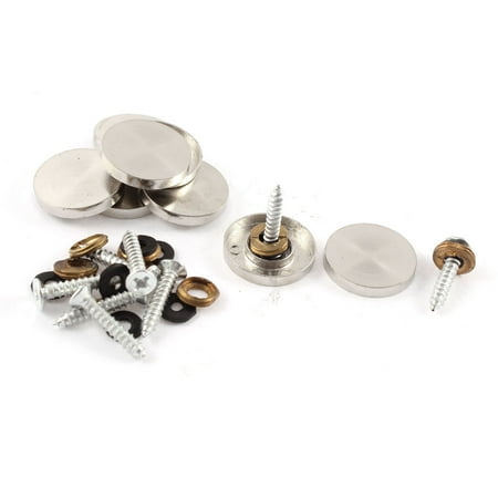 8 Pcs 22mm Dia Advertising Glass Tea Table Decorative Screw Cap