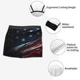 thumbnail image 5 of Rateoe American Flag Waving Print Mens Boxer Briefs Poly Spandex Performance Boxer Briefs Underwear Hem Boxer Briefs - XX-Large, 5 of 8