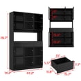 thumbnail image 4 of KULAGAGA Bookcases Organizer with LED Lights, Heavy Duty Display Cabinet with Glass Door, 3 Drawers and Open Shelf for Living Room, 47.2" Wide, 4 of 7