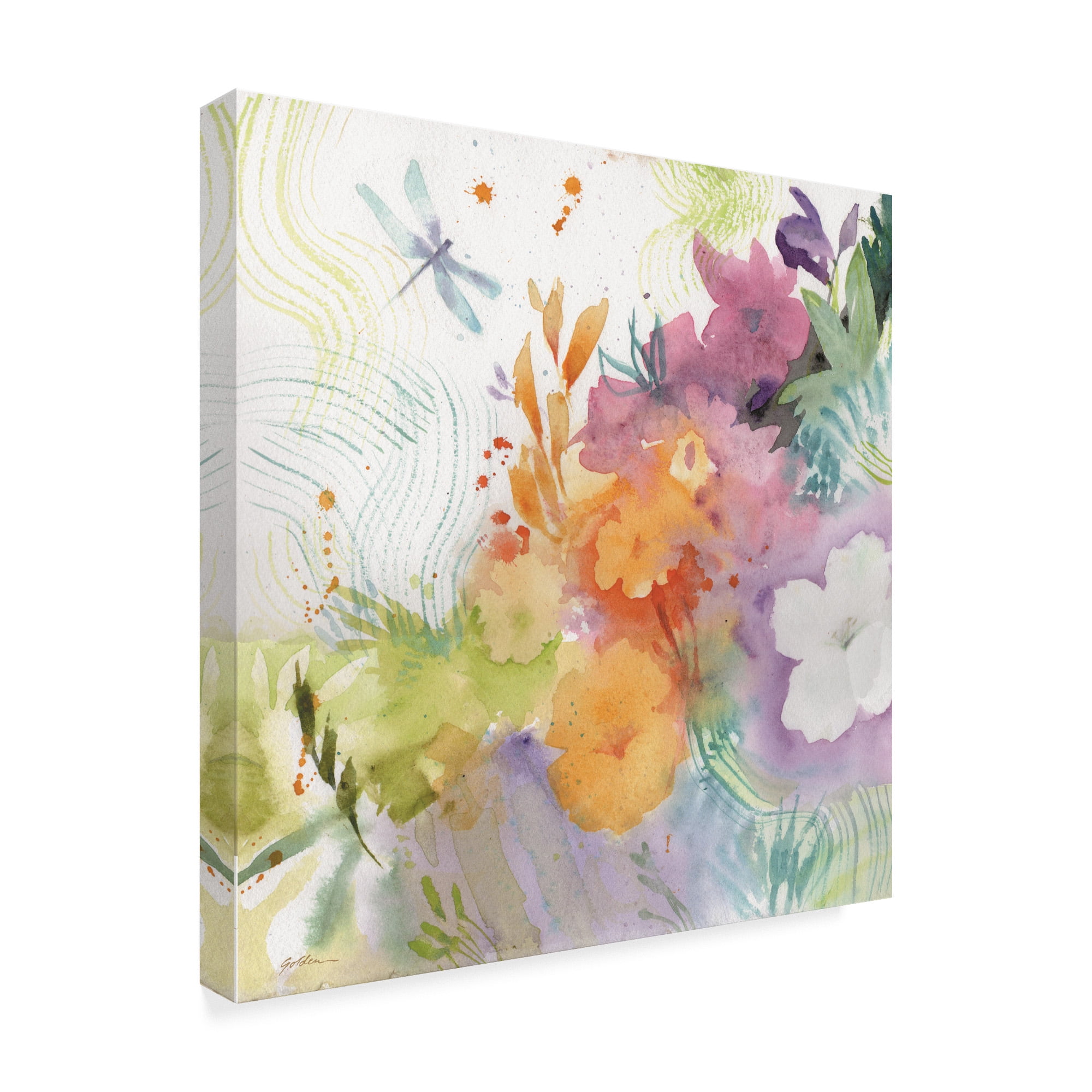 Trademark Fine Art 'Garden of the Dragonfly' Canvas Art by Sheila Golden