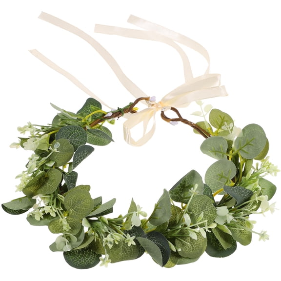 FOMIYES Bridal Wreath Hair Accessory with Faux Green Leaves, Elegant Headdress for Wedding, Photos, and Special Occasions