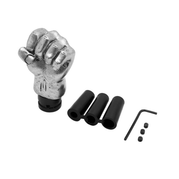 Unique Bargains Silver Tone Fist Hand Shape Car Auto Vehicle Gear Stick Shift Knob Shifter Lever
