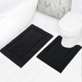thumbnail image 1 of Juego de alfombras de baño SHACOS, color negro, suave y absorbente, 2 piezas, 1 of 9