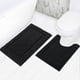 thumbnail image 1 of Juego de alfombras de baño SHACOS, color negro, suave y absorbente, 2 piezas, 1 of 9