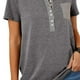 thumbnail image 4 of Camiseta con cuello redondo para mujer, camiseta de manga corta con bloques de color y cuello redondo, color gris oscuro XXL, 4 of 6