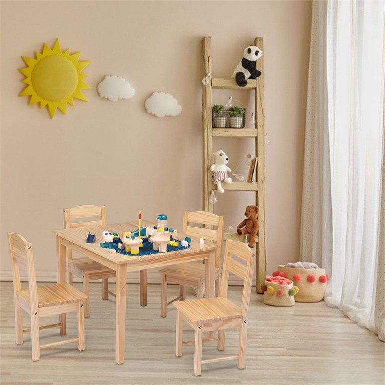 Pine childrens table outlet and chairs