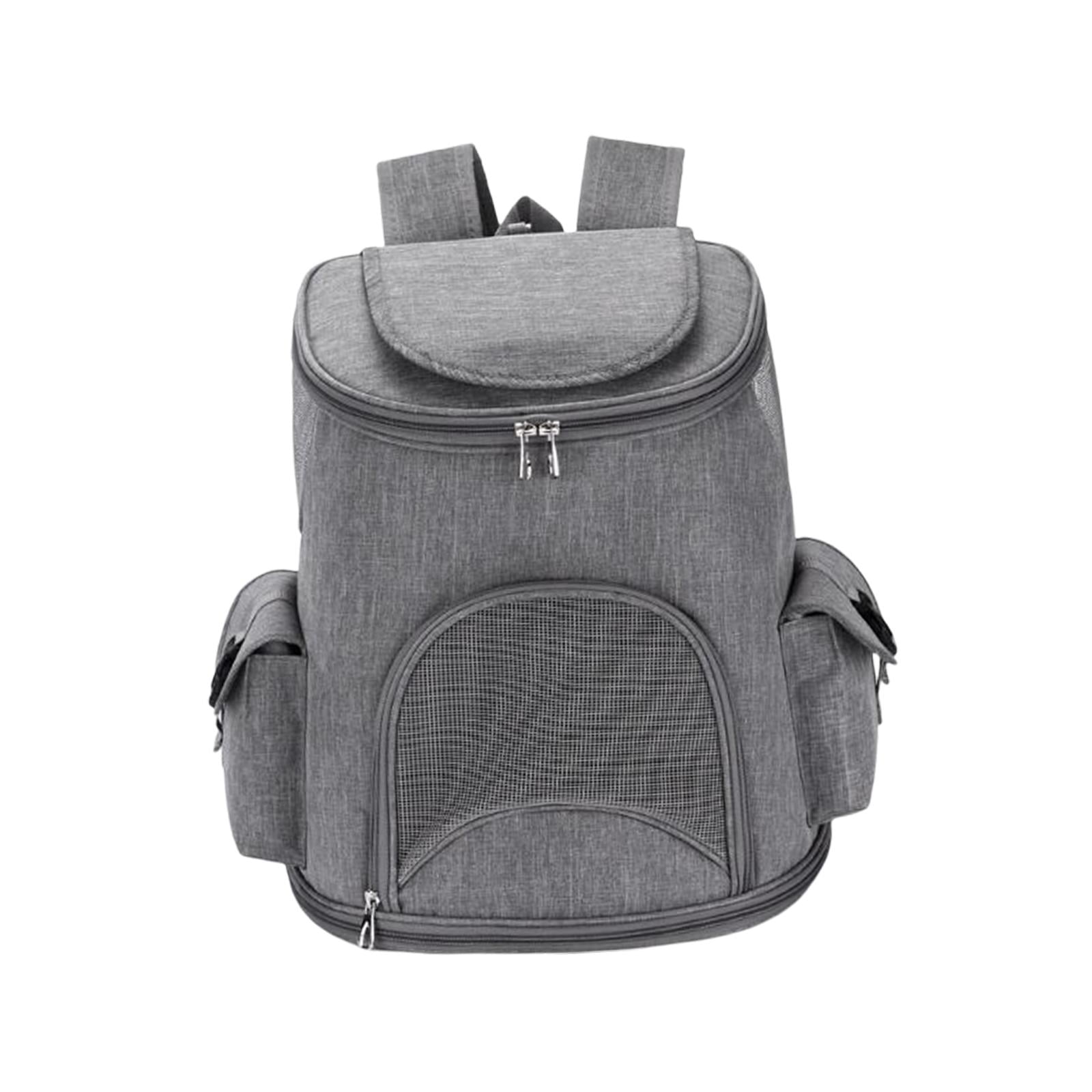 Fzaqwen Pet Carrier Backpack Adjustable Strap 2 Side Bags Carrying Bags Dog Carriers Pet Grey 14lb