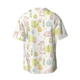 thumbnail image 6 of Lsque Easter Rabbit print Men's Cuban Collar Short Sleeve Shirt Summer Beachwear Casual Button Down Fashionable Vacation Leisure Shirt-Large, 6 of 7
